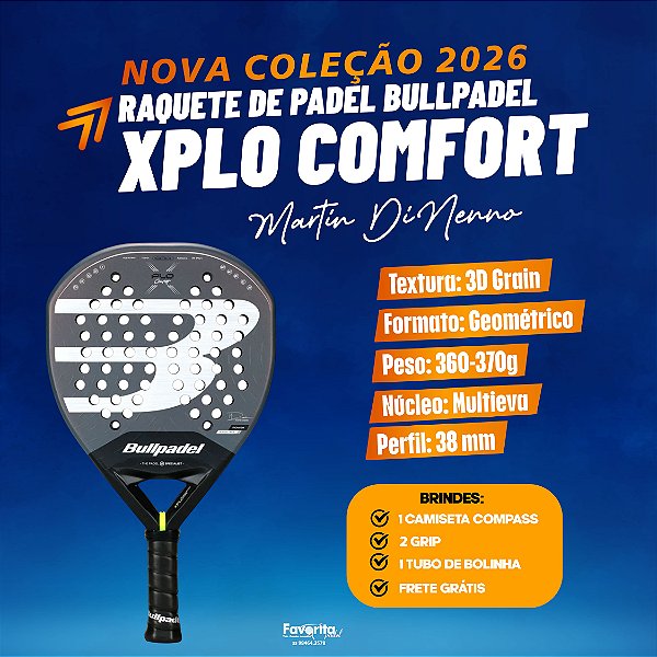 [PRÉ-VENDA] Raquete Padel Bullpadel XPLO Comfort 2026 - Martin Di Nenno