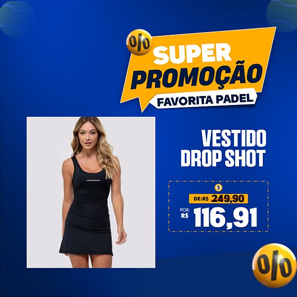 Vestido short DROP SHOT 1.0 - Preto