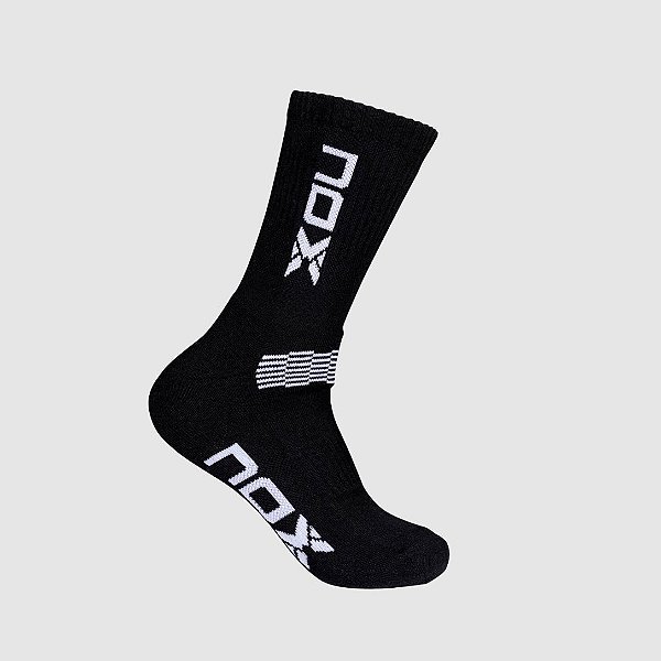 Meia Para Padel Cano Médio | NOX Preto – Branco