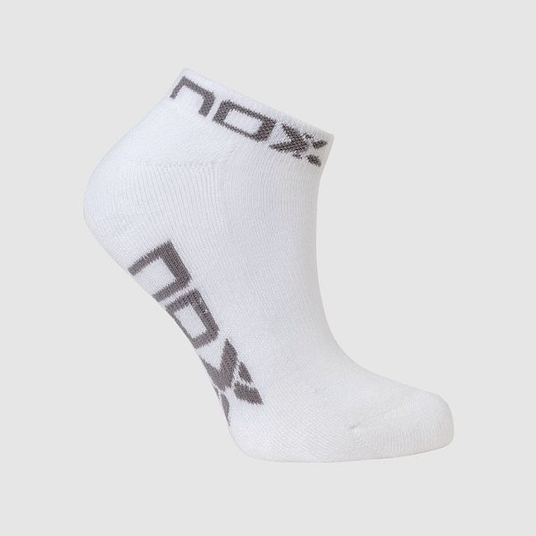Meia Para Padel Cano Curto | NOX Branco – Cinza