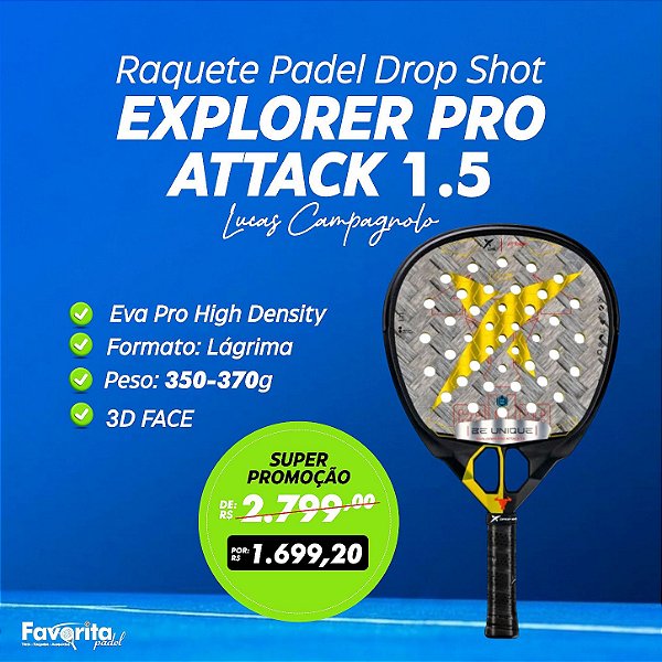 Raquete de Padel DROP SHOT EXPLORER PRO ATTACK 1.5 CAMPA