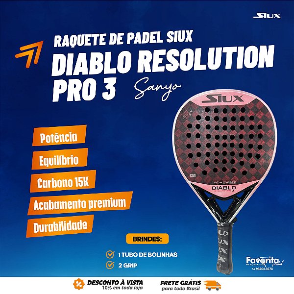 Raquete de Padel Siux Diablo Revolution 3 Pro Sanyo