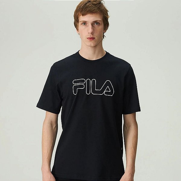 Camiseta Fila Regular Letter Outline – Masculina Preto