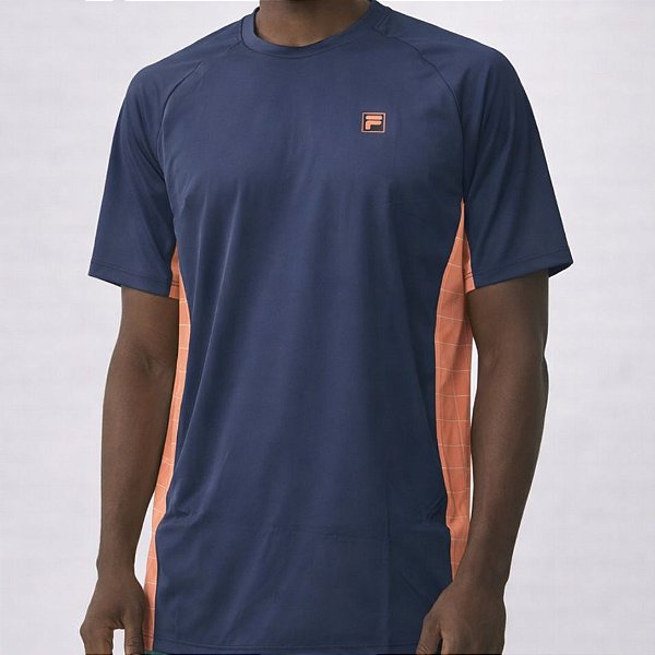 Camiseta Fila Grid Match – Masculina Marinho Nectarina
