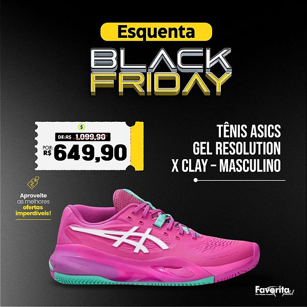 Tênis Asics Gel Resolution X Clay – Masculino Rosa e Verde