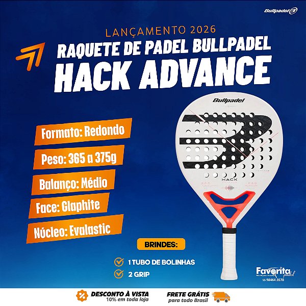 Raquete Padel Bullpadel Hack Advance 2026