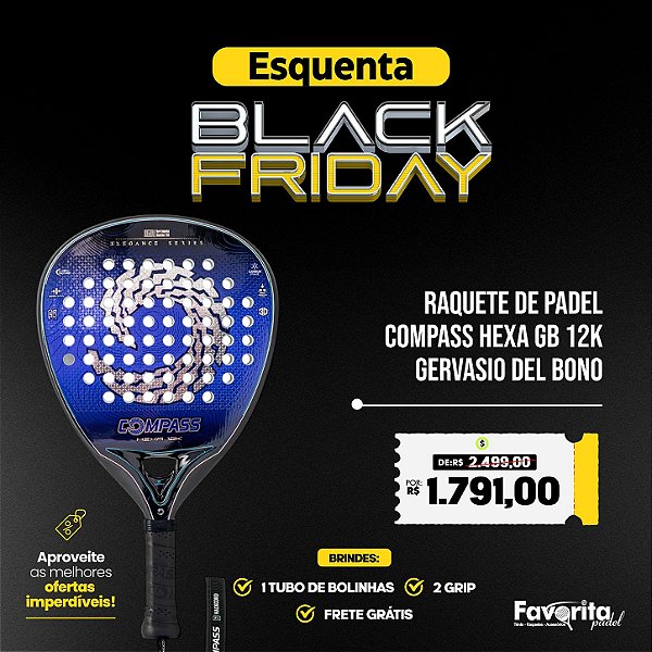 Raquete de Padel Compass Hexa GB 12k 2026 - Gervasio Del Bono