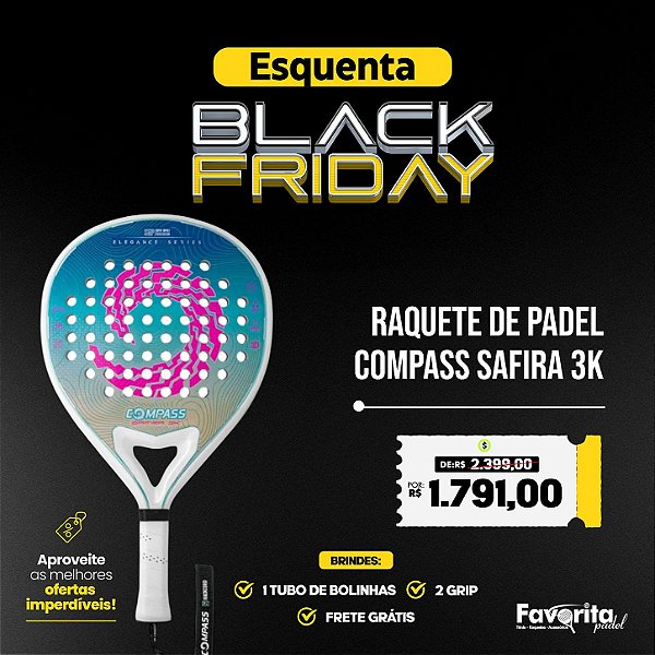 Raquete de Padel Compass Safira 3k 2026