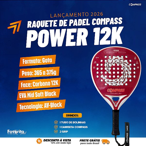 Raquete de Padel Power 12k 2026