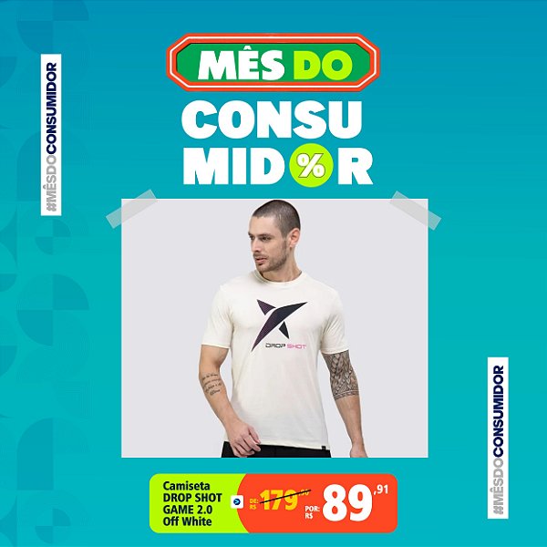 Camiseta DROP SHOT GAME 2.0 Off White