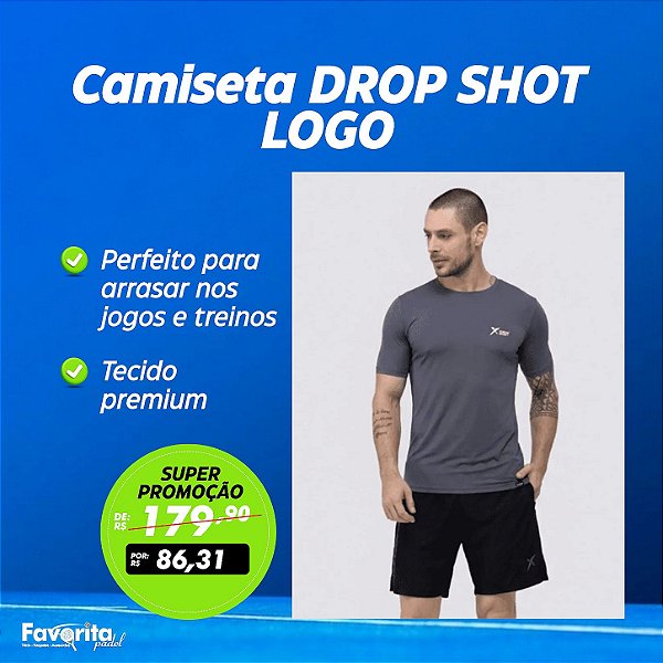 Camiseta DROP SHOT Logo Grafite