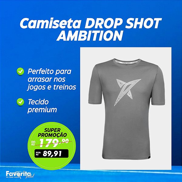 Camiseta DROP SHOT AMBITION Grafite