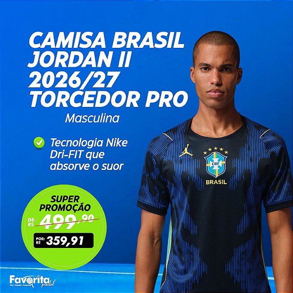 Camisa Brasil Jordan II 2026/27 Torcedor Pro Masculina