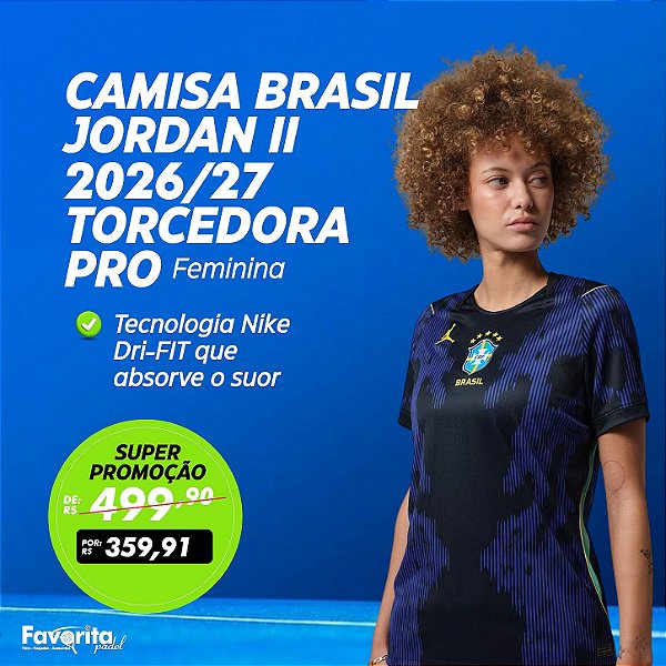 Camisa Brasil Jordan II 2026/27 Torcedora Pro Feminina