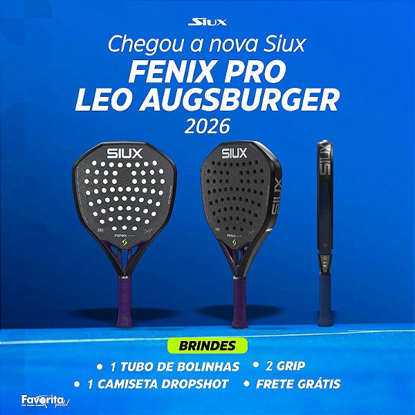 Raquete de Padel Siux Fenix Pro Black 2026 - Leo Augsburger