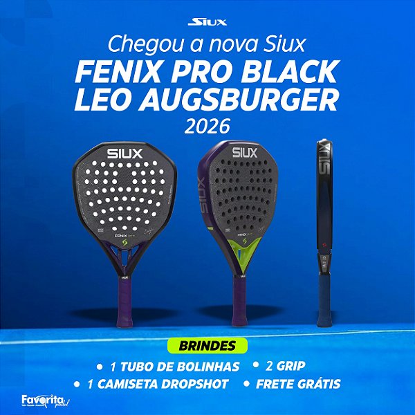 Raquete de Padel Siux Fenix Pro Black 2026 - Leo Augsburger