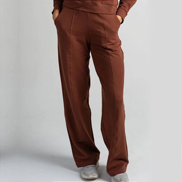 Calça Pantalona Compass Feminina Marrom