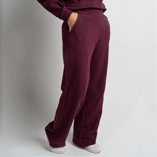 Calça Pantalona Compass Feminina Vermelho Escuro