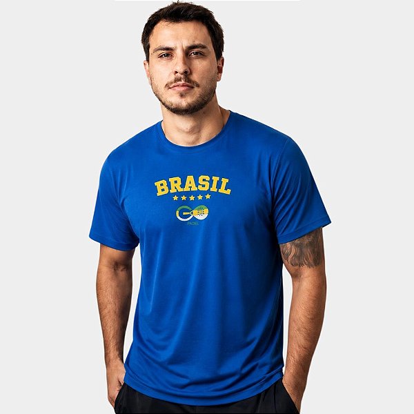 Camiseta Go Padel Go Brasil Masculina Azul