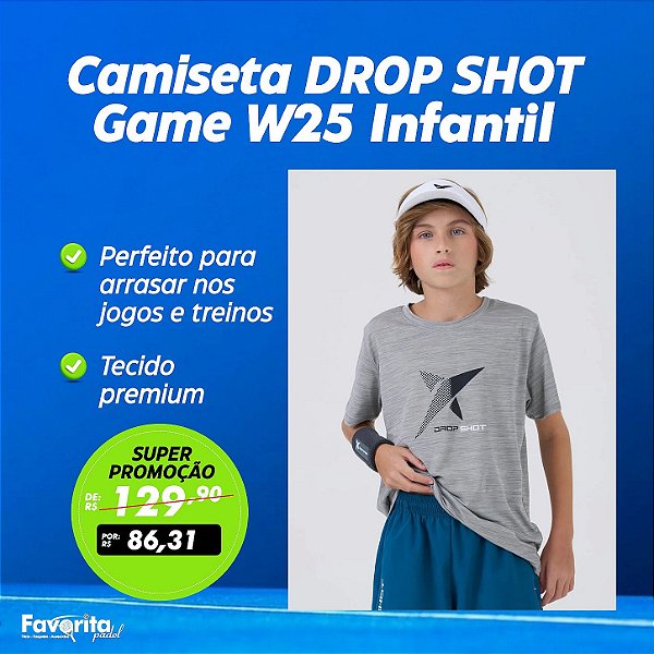 Camiseta DROP SHOT Game W25 Infantil Cinza