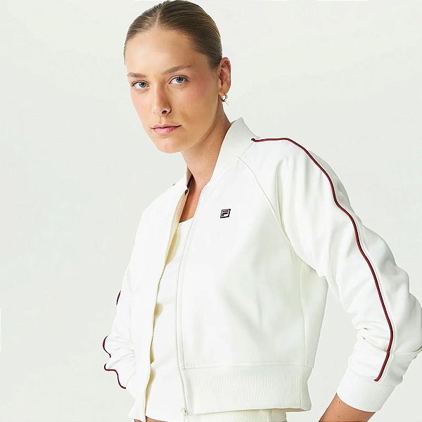 Jaqueta Fila Classic Gt Feminina Off White Gardenia/Vinho