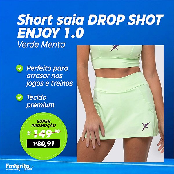 Short saia DROP SHOT ENJOY 1.0 Verde Menta