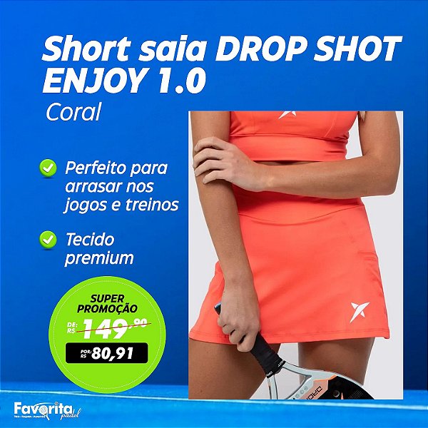Short saia DROP SHOT ENJOY 1.0 Coral