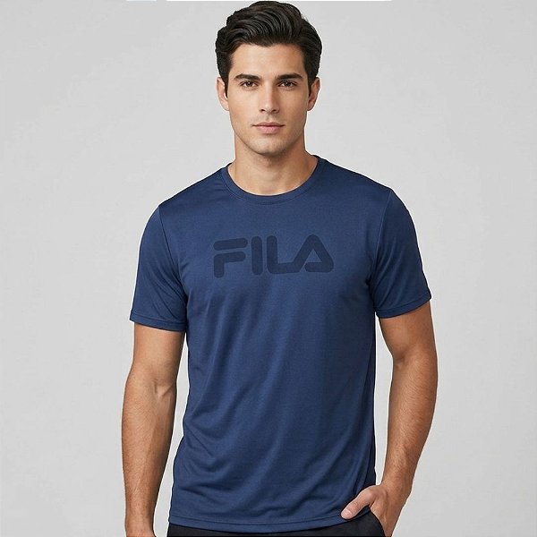 Camiseta Fila Basic Sports Graphic Masculina Marinho Nautico