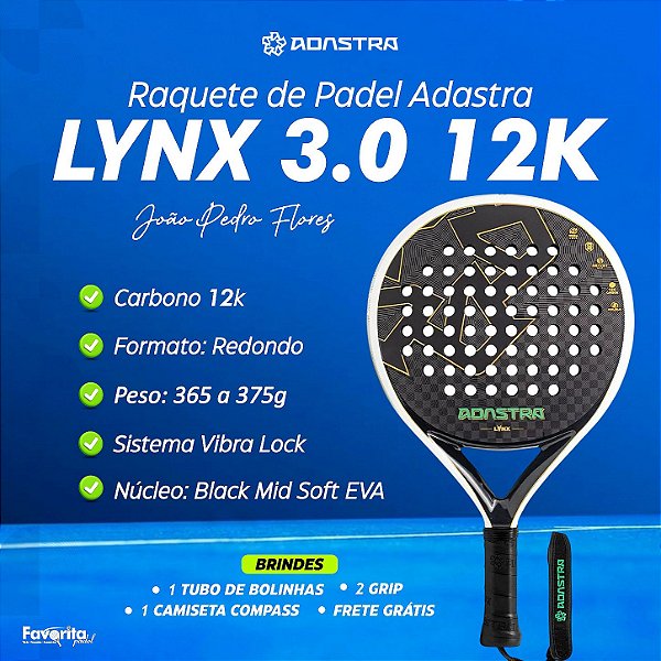 Raquete Padel Adastra Lynx 3.0 12k - João Pedro Flores