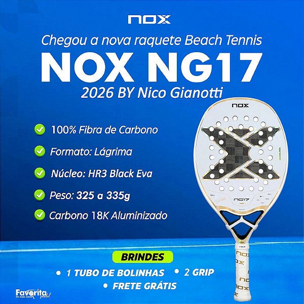 Raquete de Beach Tennis NG17 2026 | NOX - by Nico Gianotti