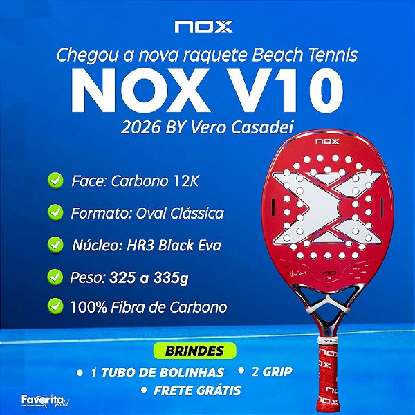 Raquete de Beach Tennis V10 2026 | NOX - by Vero Casadei