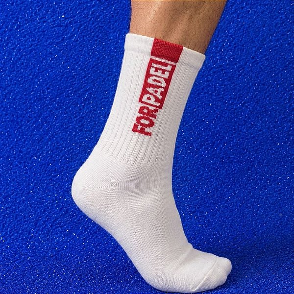 Meia For Padel 2026 Masculina Branca/Vermelho
