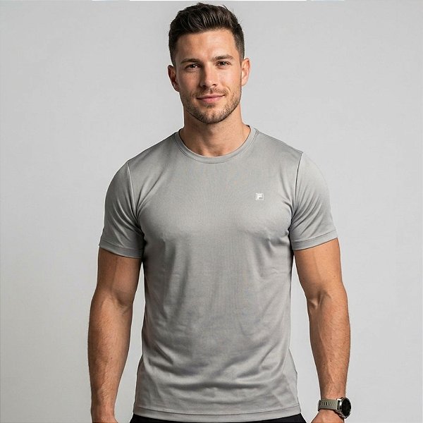 Camiseta Fila Crepe Flow Masculina Cinza Azulado
