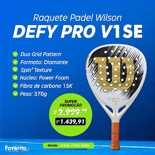Raquete de Padel Wilson Defy Pro V1 SE
