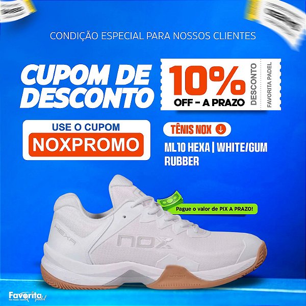 Tênis de Padel ML10 HEXA | NOX White/Gum Rubber