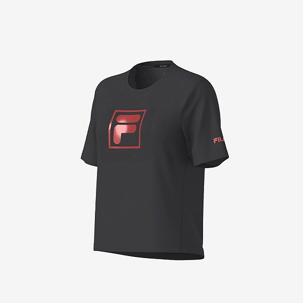 Camiseta Fila Like A Pro Graphic Run Preta Feminina