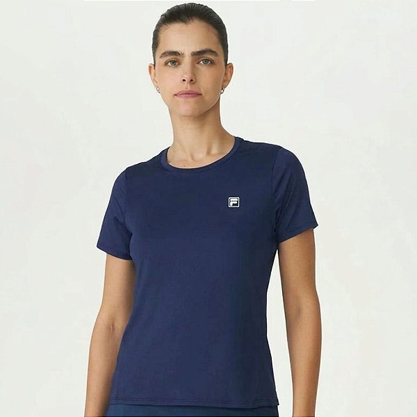 Camiseta Fila Tennis Basic Feminina Marinho Carbono