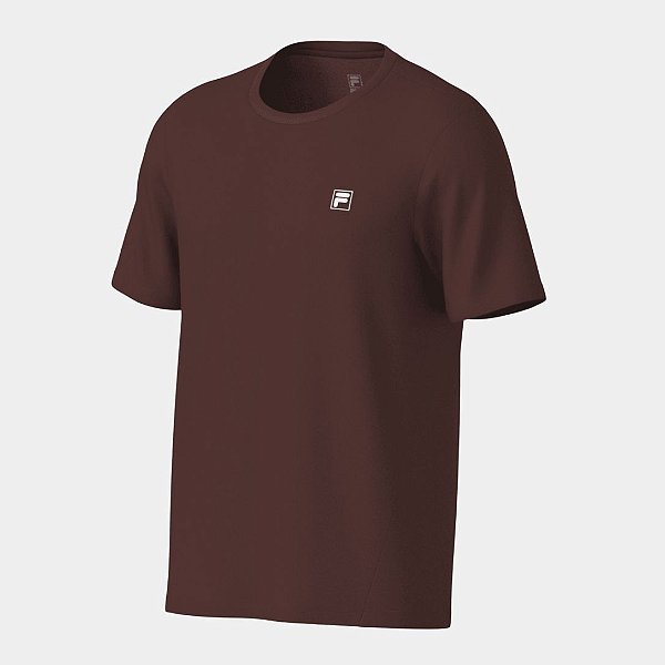 Camiseta Fila Tennis Basic Masculina Marrom Avermelhado