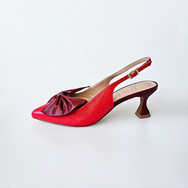 SCARPIN SALTO TACA VERMELHO CAMPARI VINHO CONFORTAVEL