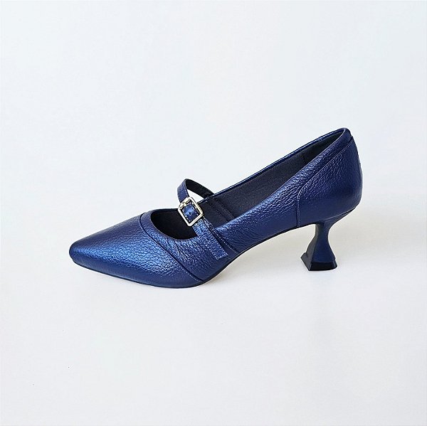SCARPIN SALTO TACA AZUL MARINHO CONFORTAVEL