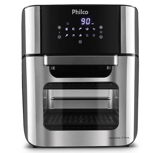 Air Fryer Oven Philco 12L 1800W 4 em 1 PFR2200P Painel Digital com 9 funções pré-programadas - 220V