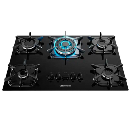 FOGAO 5B MUELLER MESA VIDRO TRIPLA CHAMA COOKTOP 220v