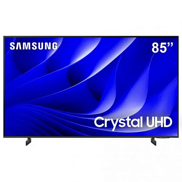 Smart TV 85” 4K Samsung Ultra HD 85DU8000 com processador Crystal 4K, Gamig Hub, AI Energy Mode, Alexa built in, Wi-Fi, Bluetooth, USB e HDMI