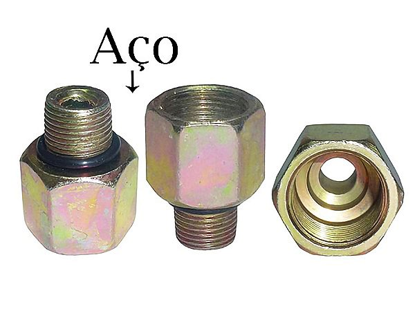 Kit Conexão Macho e Fêmea Rosca Aço Latonado 22X1 para Mercedes 1215C/712C/914C - 6459900470