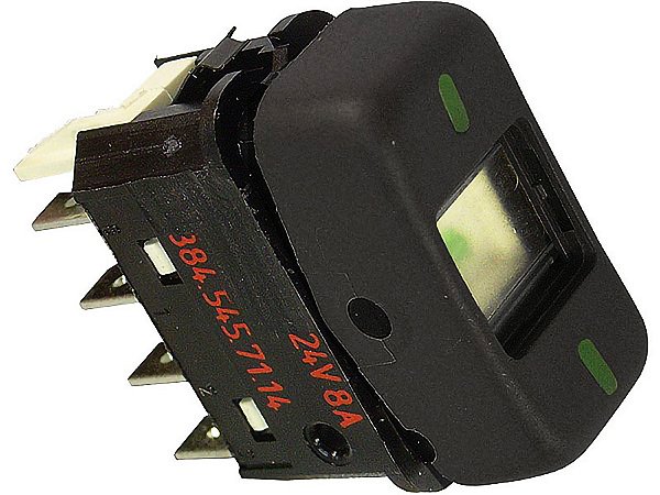 Tecla para Levantar Vidro Elétrico Traseiro 24V Preto Mercedes 1935/1630 - 3845457114