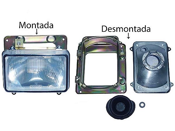 Farol Baixo Direito para Mercedes Todos Cara Preta - 3318208861