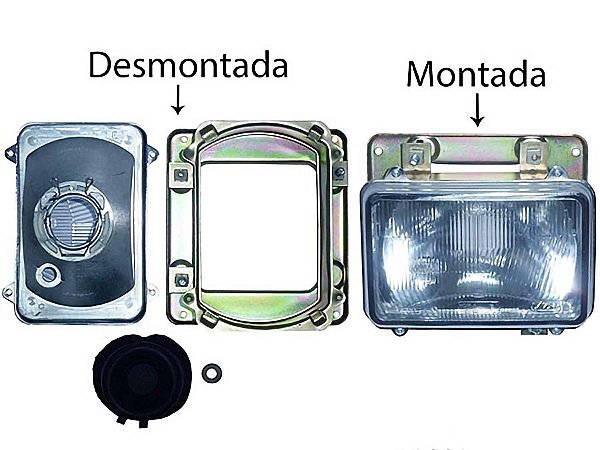 Farol Baixo Lado Esquerdo Mercedes Cara Preta para L1113/1418 - 3318208761