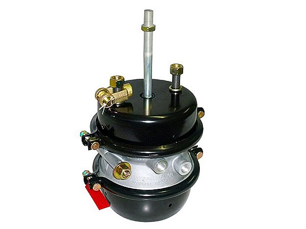 Spring Brake Dupla 30X30 com Haste 16X1,5X27 para Mercedes Carretas Tipo 1/2 NPT x M16X1,5 com Tubeless - 0014200920