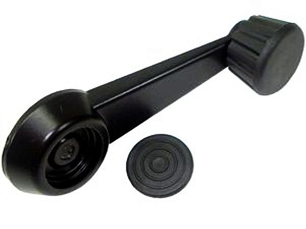 Kit Manivela de Vidro Zamac Preta Fina para Volks Todos Modelos - 1138375814