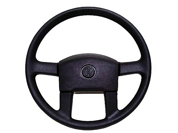 Volante de Direção com Tampa e Emblema Estriado para Volks Todos Exceto Ônibus Motor Dianteiro - 2RD415651B